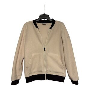 Columbia Cream Sherpa Bomber Zip Up Jacket Size Small